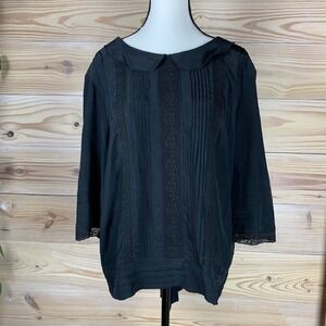 Libertine x Target Top Women XL Silk Lace Peter Pan Collar  Whimsigoth Lolita